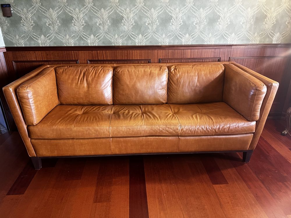 Komplat Sofa wraz z 2 fotelami w naturalnej skórze Sofitalia