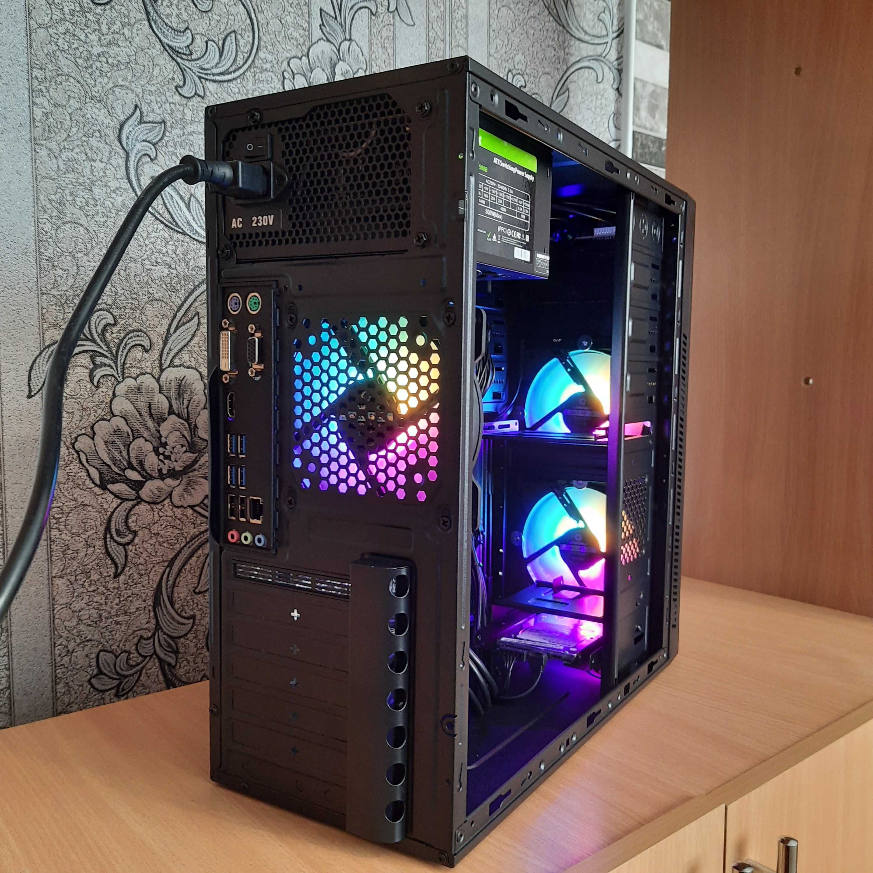 Ігровий комп'ютер ПК Ryzen 5 3400G+vega11+16Gb DDR4+SSD M2 128Gb+500Gb