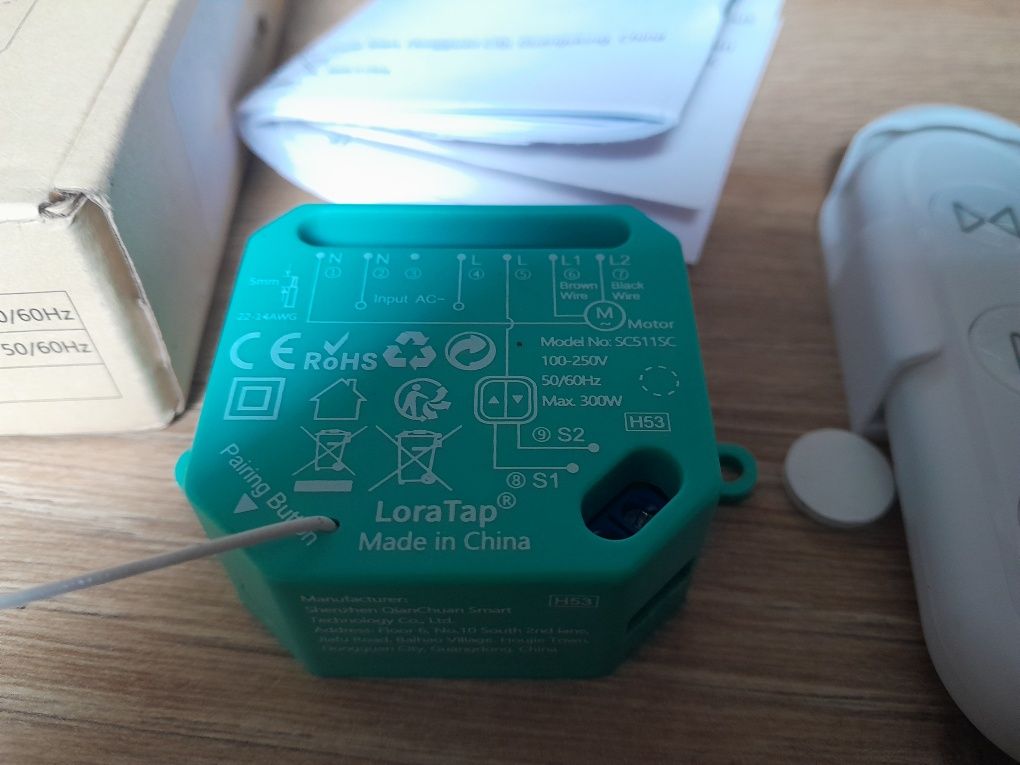 LoraTap Bezprzewodowy moduł rolet, z pilotem zdalnego sterowania RF