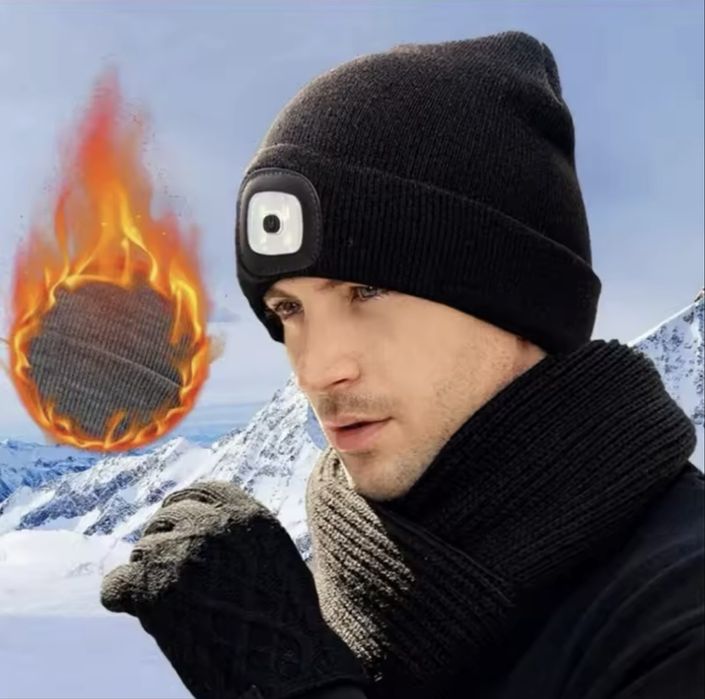 Чорні шапки з ліхтарем