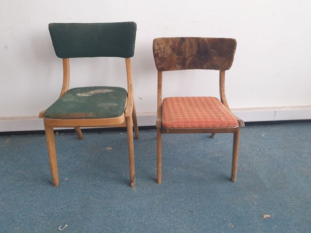 2 skoczki w cenie , prl, stare krzesła