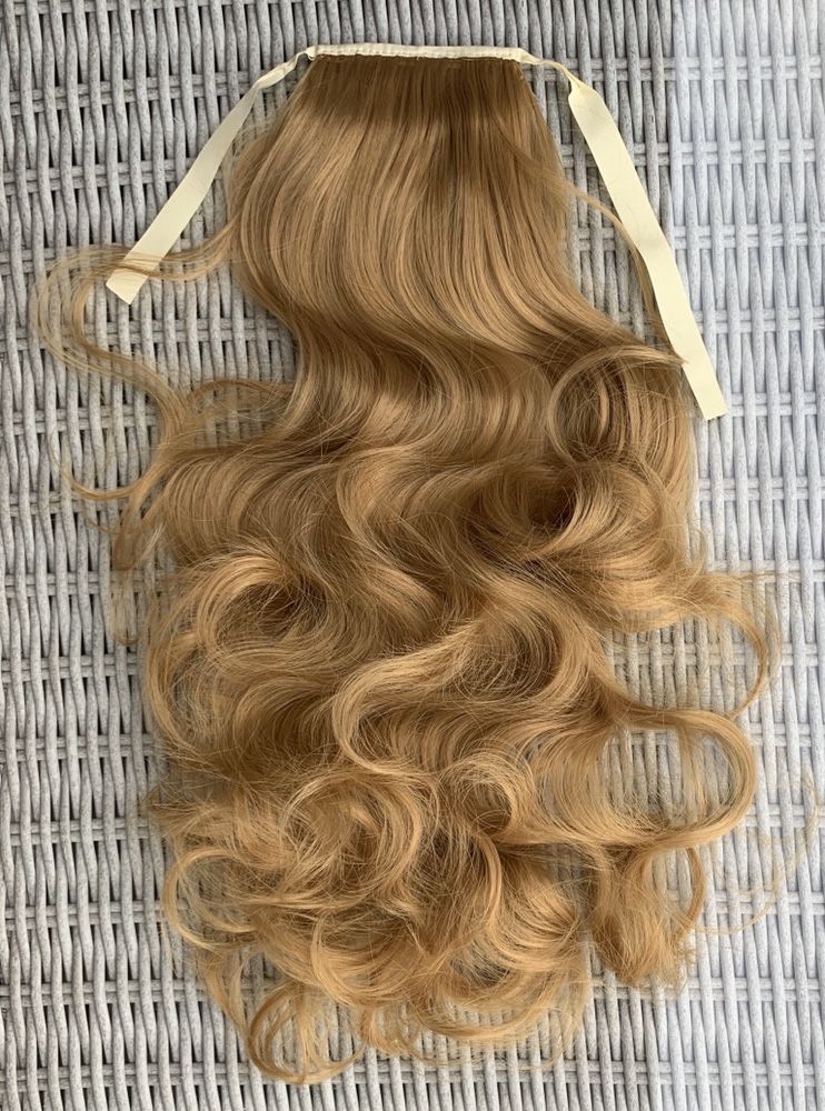 Premium Ultra włosy doczepiane, jasny rudy/ciemny blond, kucyk,( 262 )