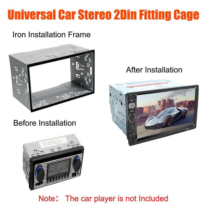 Moldura Radio 2 din Frame Genérico Kit Instalação Bezel Conversao NOVO