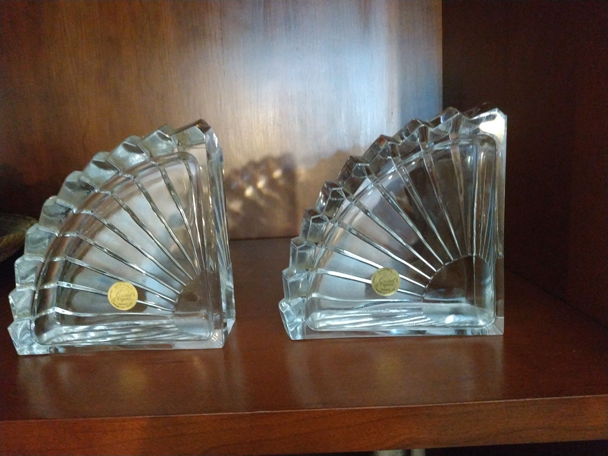 2 peças de cristal de segurar os livros