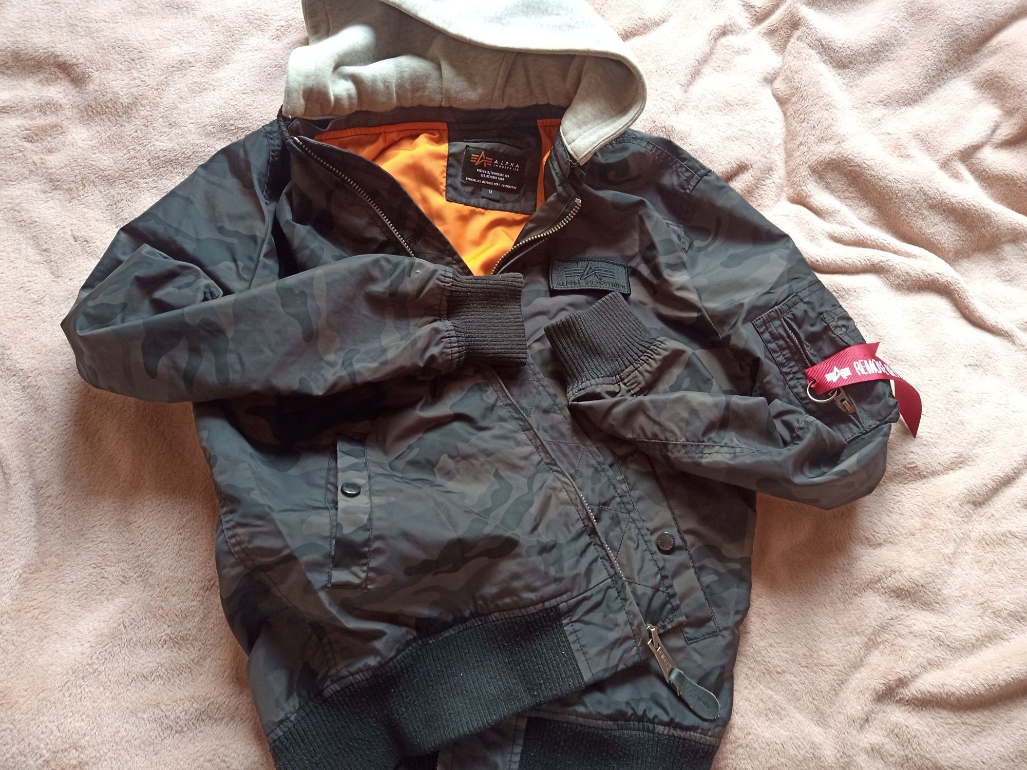 Kurtka męska przejściowa Alpha Industries MA-1 camo  size M pilotka