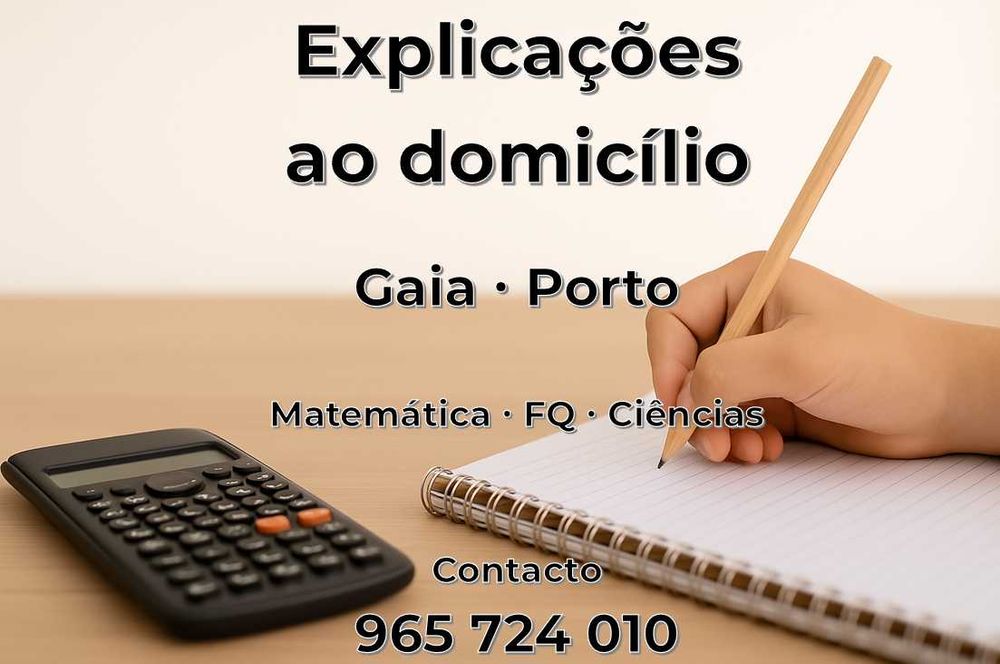 Explicações individuais ao domicílio – Gaia / Porto
