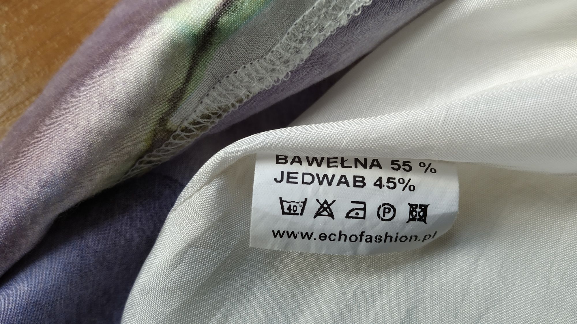 Sukienka z jedwabiem 45% silk bawełna Echo S/M kwiaty