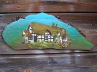 plaster drewna,wiejska chata.