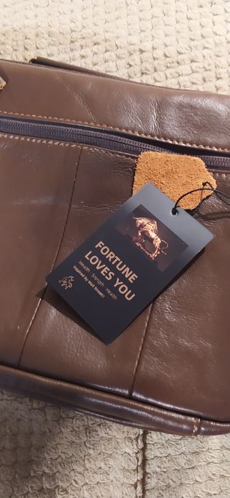 Нова шкіряна  чоловіча сумка /велика барсетка через плече