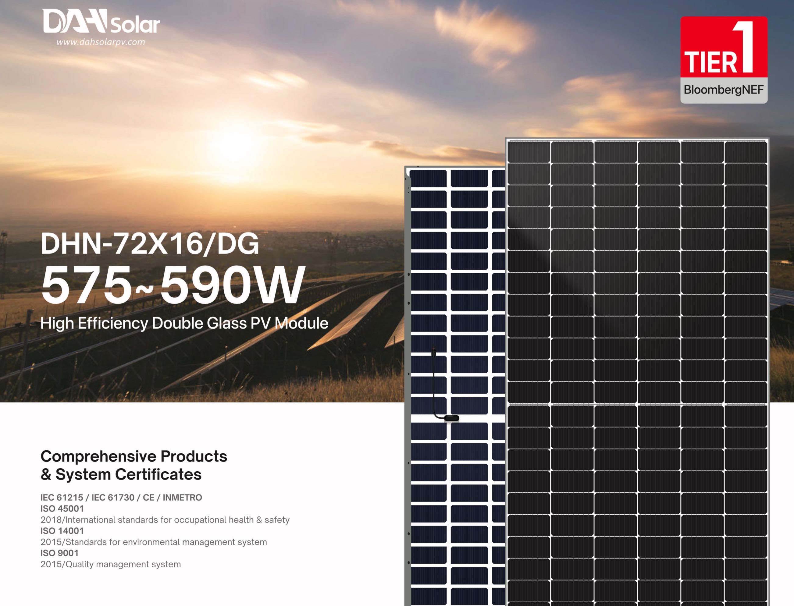 NOKAUT! Panel PV DAH SOLAR 590W N Bifacial Silver 329 zł /szt z VAT