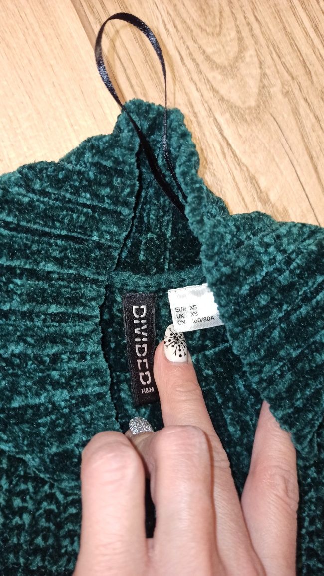 Sweter H&M, butelkowa zieleń