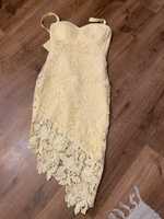 Piekna cytrusowa sukienka z koronką rozmiar xs/34 usztywniane miseczki