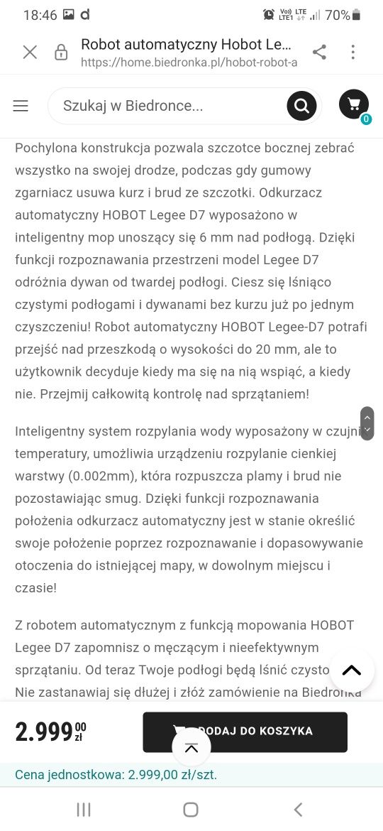 Robot sprzątający hobot legge D7