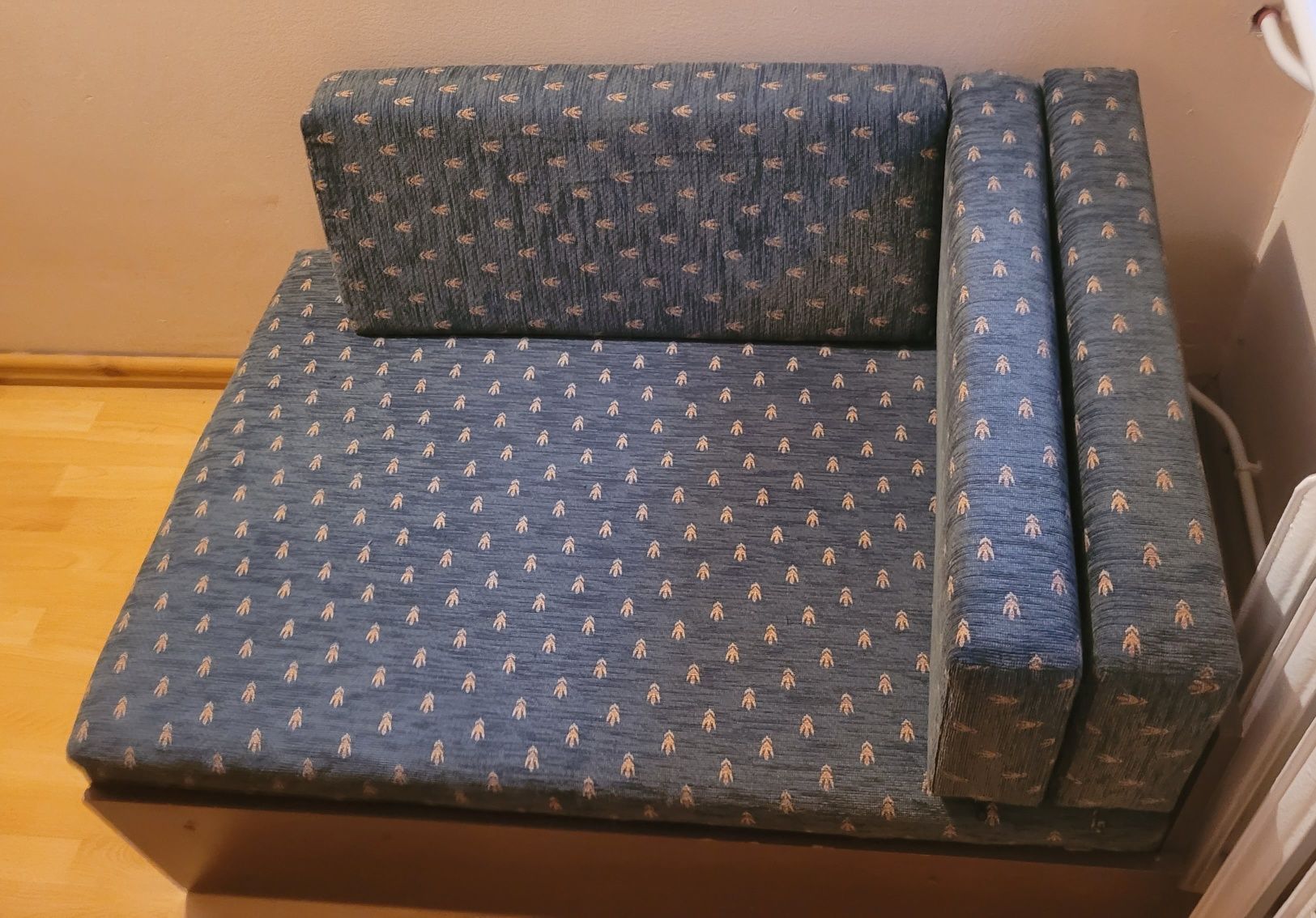 Kanapa narożna jednoosobowa z funkcją spania z pojemnikiem  190×80