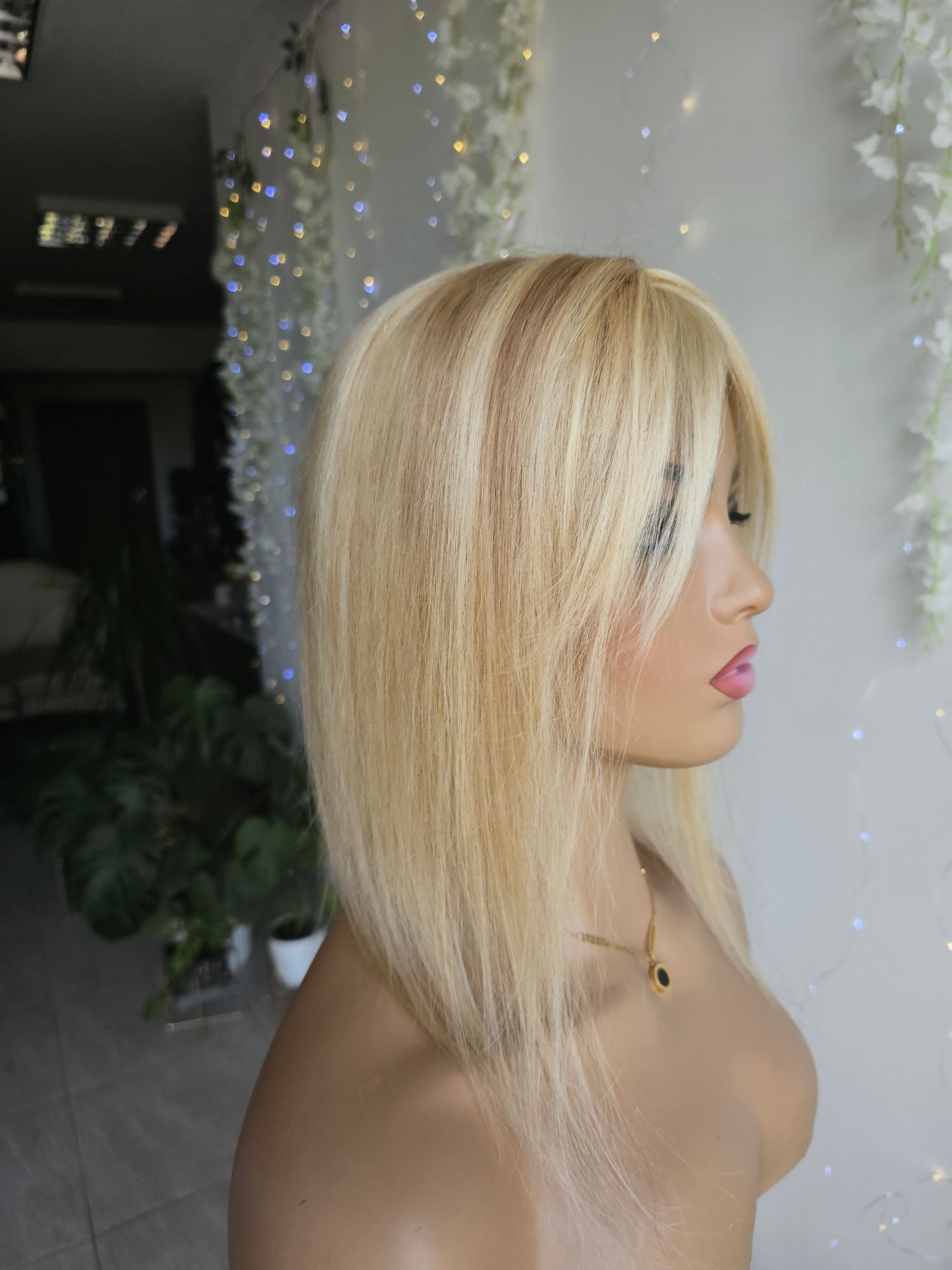 Topper z włosów naturalnych blond z refleksami Magda 40 cm