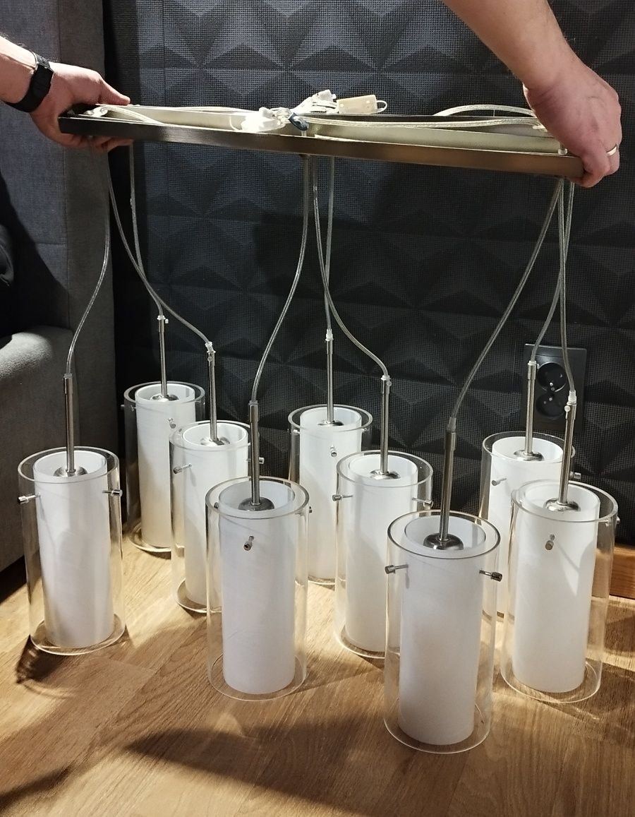 Dwie lampy lampa wisząca 3 punktowa klosz sufitowa żyrandol