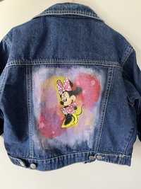 Kurtka jeansowa katana custom handmade Minnie Mouse 110/116