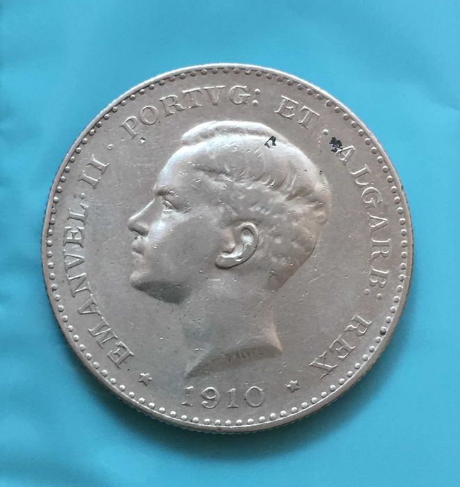 D. MANUEL II - 1000 Réis 1910 - Centenário da Guerra Peninsular -prata