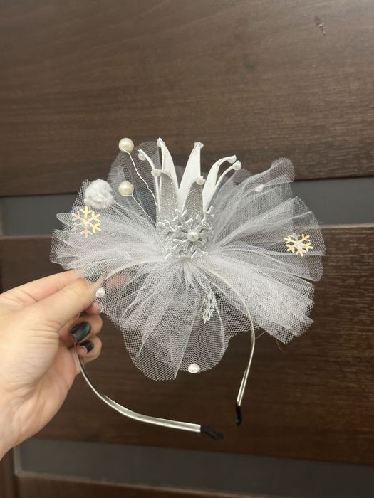 Головний убір обідок обруч новорічний королева снігова снежная