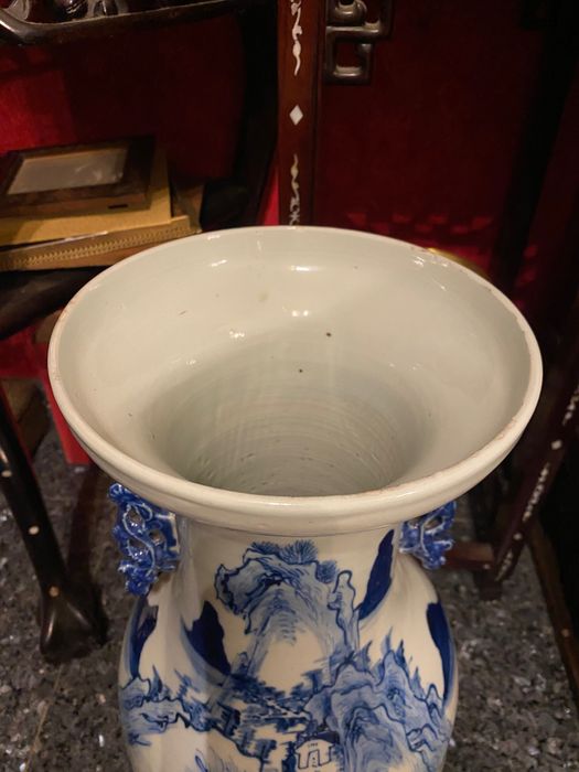 Jarrão Porcelana Chinesa Celadon Séc XVIII China 59 cm Selo Lacre