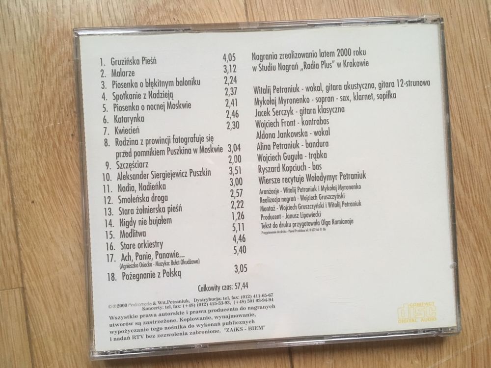 Pieśni Bułata Okudzawy płyta cd