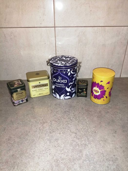 puszki pudełka na herbatę 5szt za 10 zł