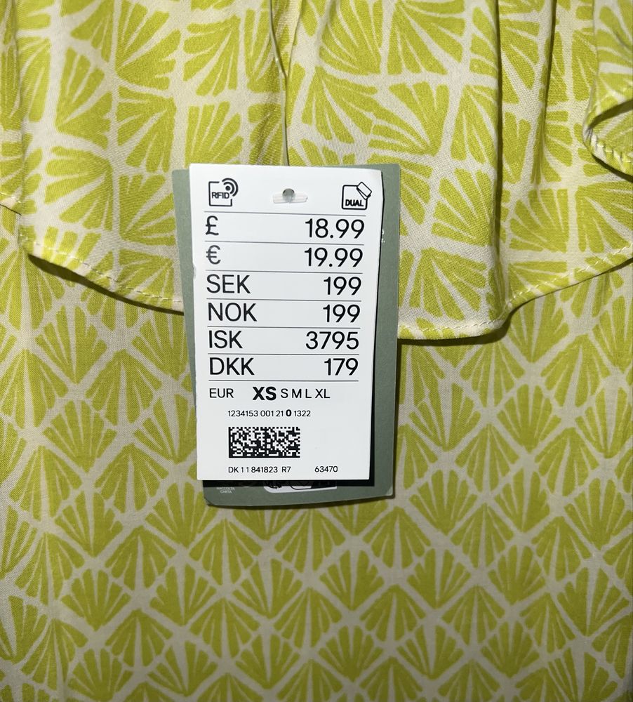 Zara luźna wzorzysta sukienka na ramiączkach xs s
