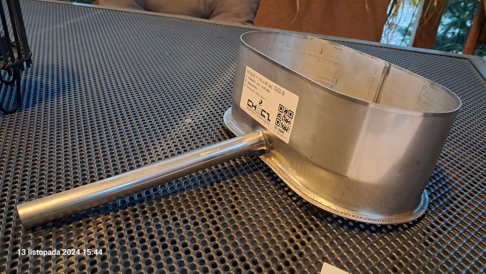 ODSKRAPLACZ 1mm stal kwas 14404 Nowy 120mm220 rurką w bok szeroki OWAL