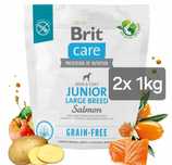 Brit Care 2x 1kg + Gratis, Junior Large Breed Salmon Skin 2kg Pokarm