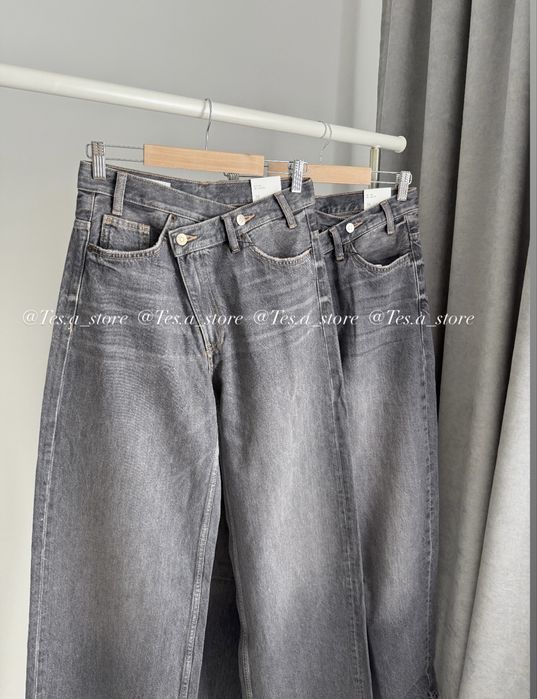 Джинси Zara Wide Leg з асиметричною застібкою