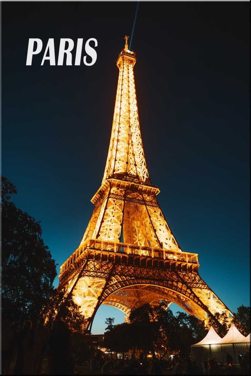Magnes na lodówkę Francja Paryż Wieża Eiffla Nocą