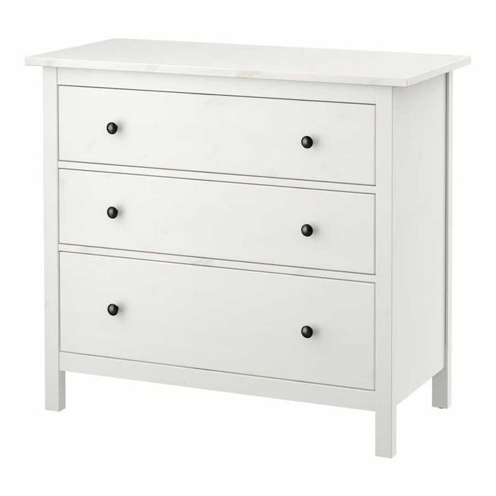 HEMNES - Cómoda c/3 gavetas, velatura branca, 108x96 cm
