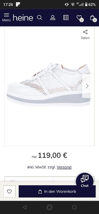 Heine skórzane ażurowe buty na platformie 5 cm rozmiar 35 wkładka 22,7