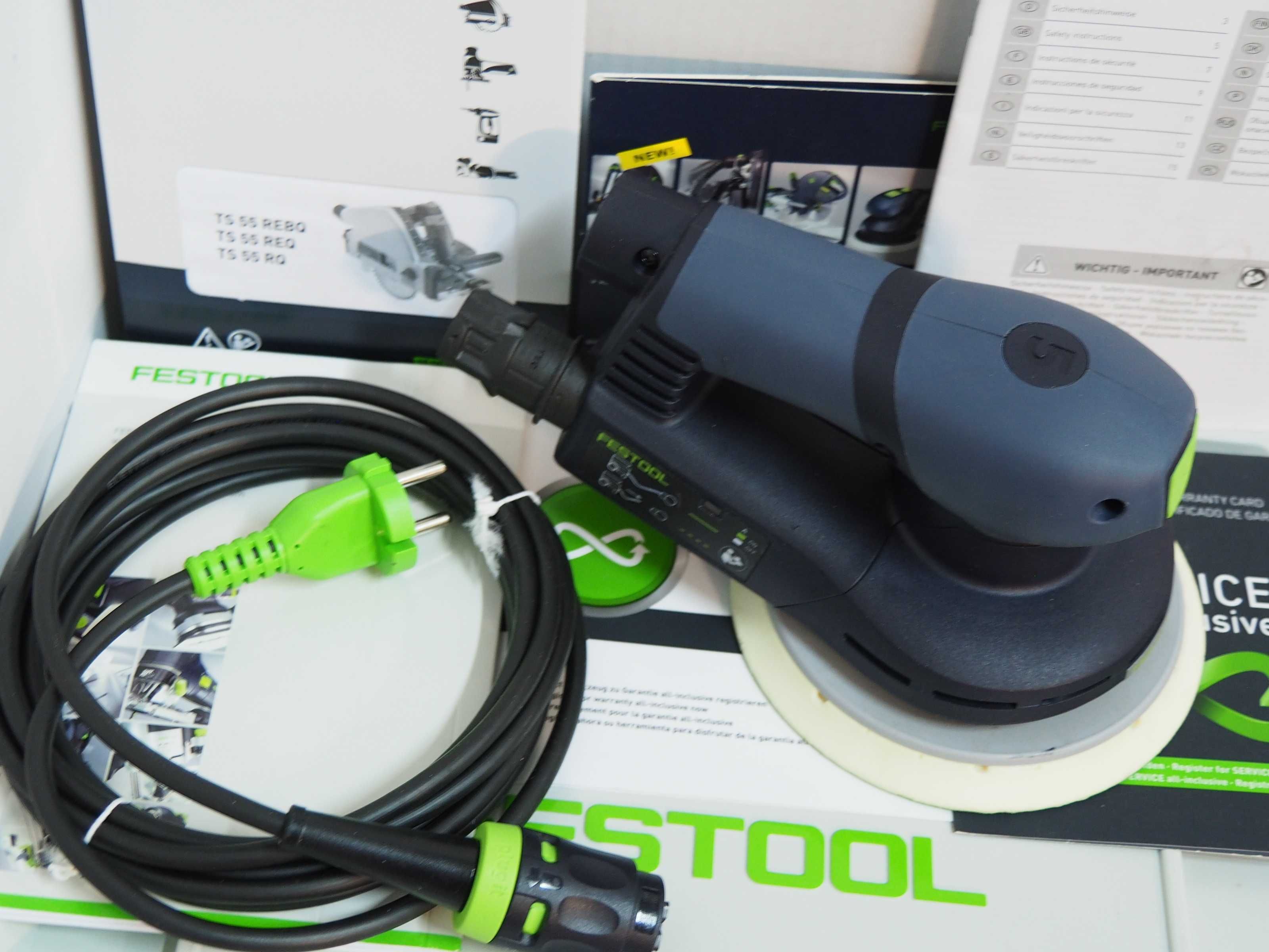 Zestaw narzedzi FESTOOL ETS EC 150/5 szlifierka+ kabel + dysk 150mm