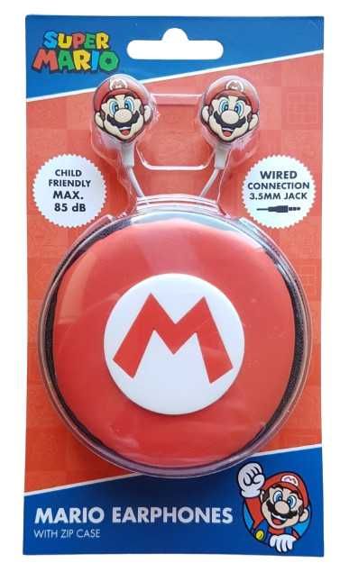 Słuchawki dokanałowe Pokemon Poke Mario oryginał dla dzieci prezent