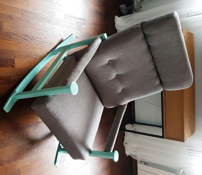 FOTEL BUJANY na płozach masywny duży idealny do karmienia unikatowy