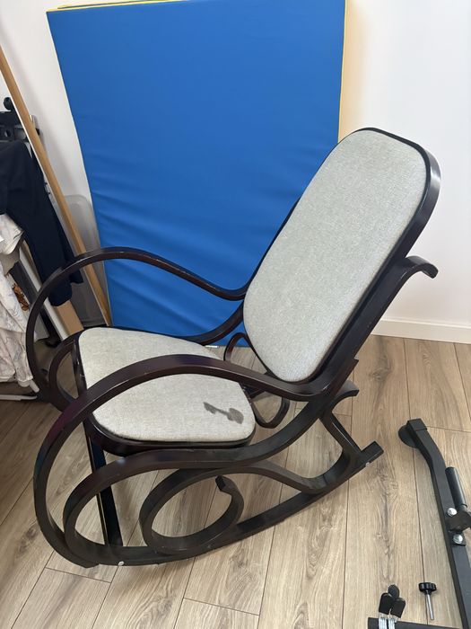 Fotel bujany ciemny brąz