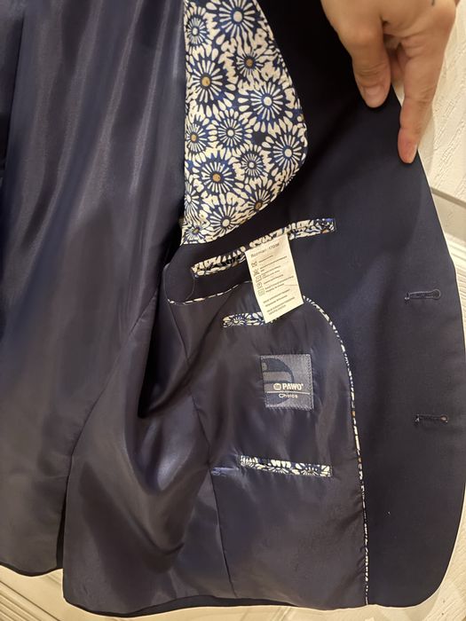 Męski garnitur PAWO granatowy + spodnie komplet  stan idealny