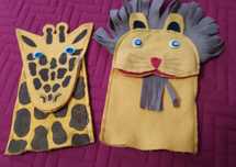 Conjunto de 5 fantoches de feltro