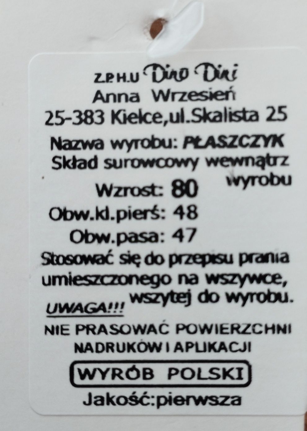 Nowy Płaszczyk jesienny dla dziewczynki 80