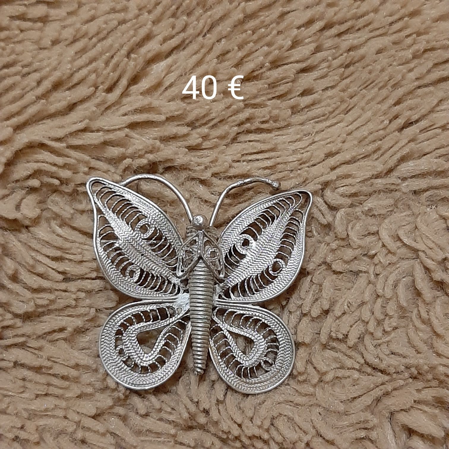 Alfinetes em filigrana prata vintage