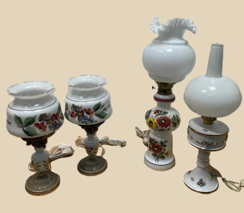 Candeeiros de mesa antigos porcelana