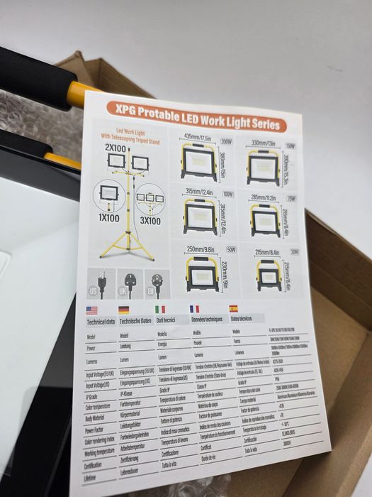 Przenośny naświetlacz roboczy LED.