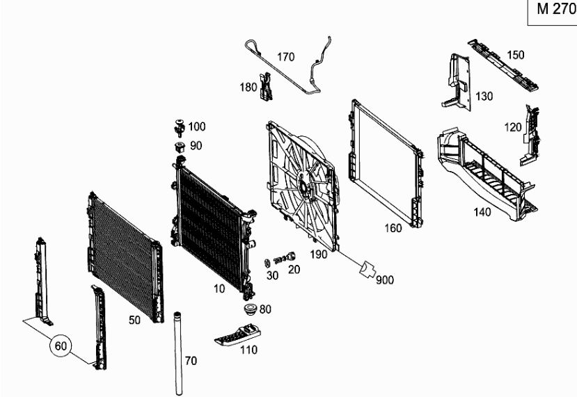 Komplet chłodnic Mercedes M270 A2465O00900