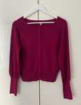 SOLAR kardigan sweter L/40. Fuksja burgund.