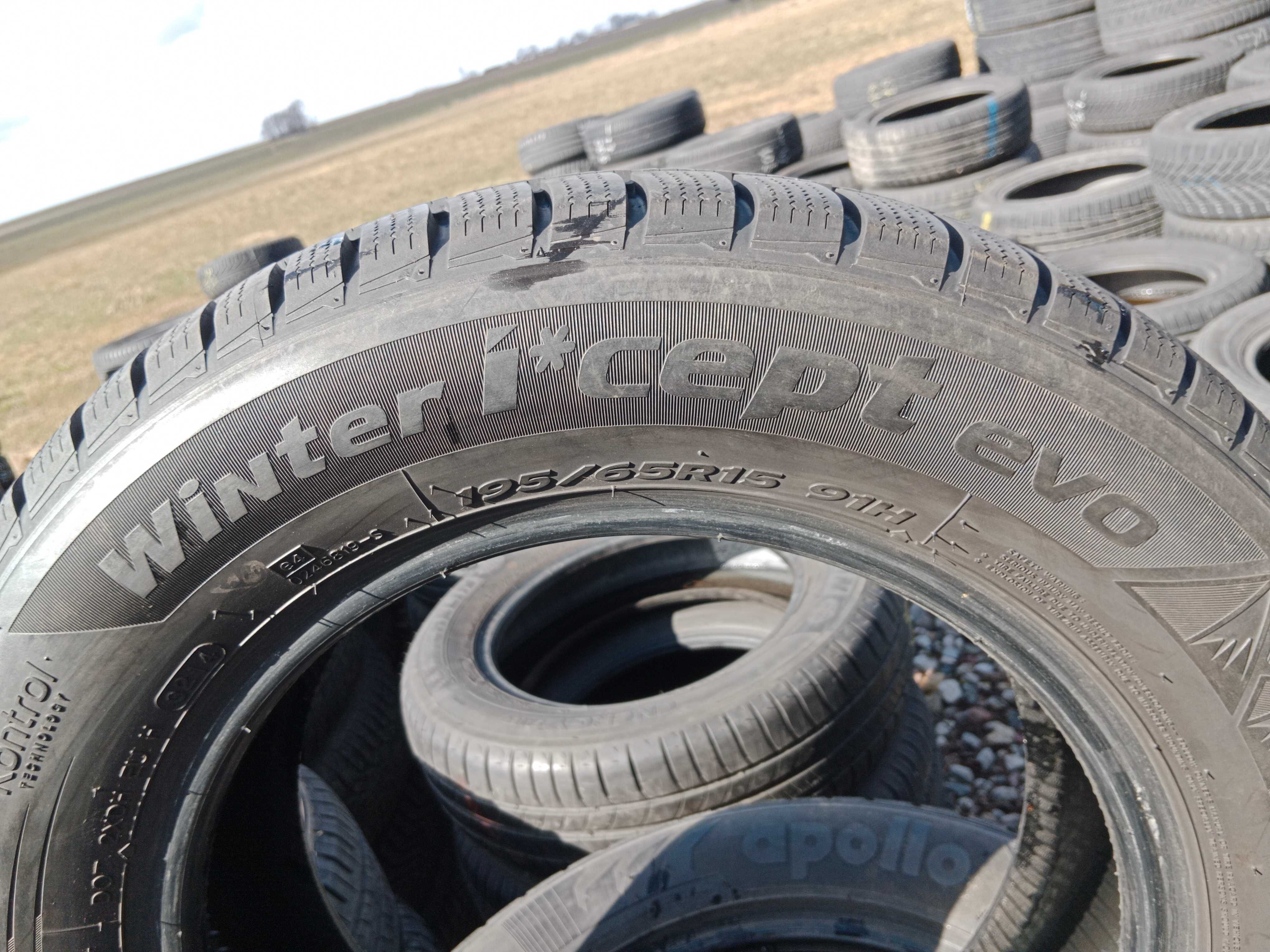 Opona używana zimowa 195/65R15 Hankook Winter i Cept Evo 1szr.