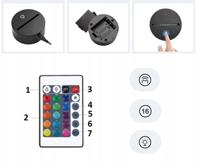 Lampka nocna LED 3D Piłka Nożna RGB z pilotem dla dzieci 22cm