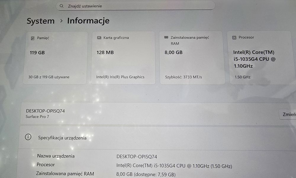 Surface Pro 7 klawiatura plus gratis