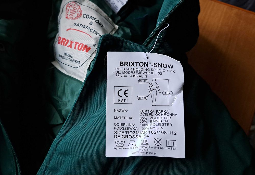 Kurtka robocza zimowa BRIXTON z kapturem XL