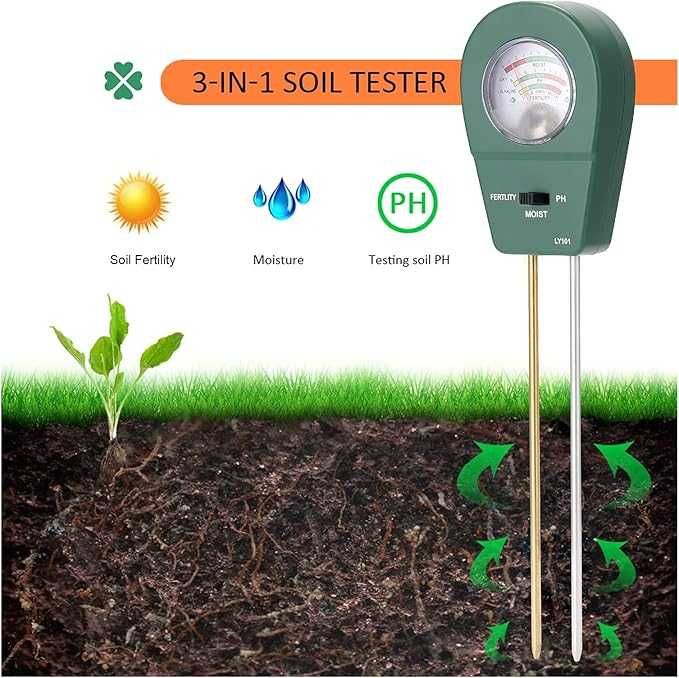 Mierniki wilgotności Tester gleby 3-w-1 gleba miernik pH detektor